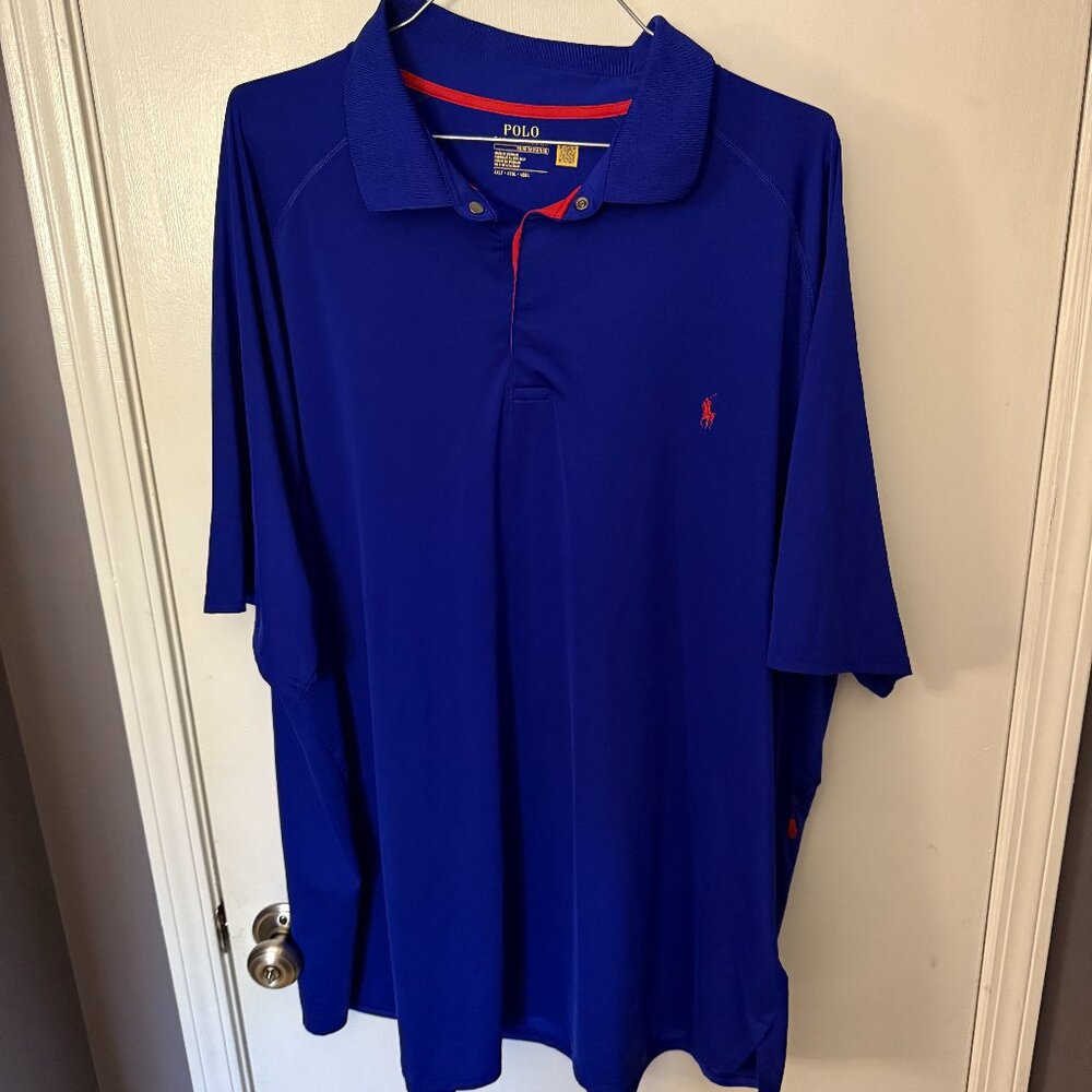 4XLT - Polo RL - Blue Polo shirt w/ Red Accents